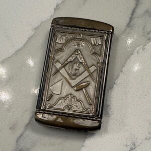 Masonic Silver and Bronze Men's Match case
